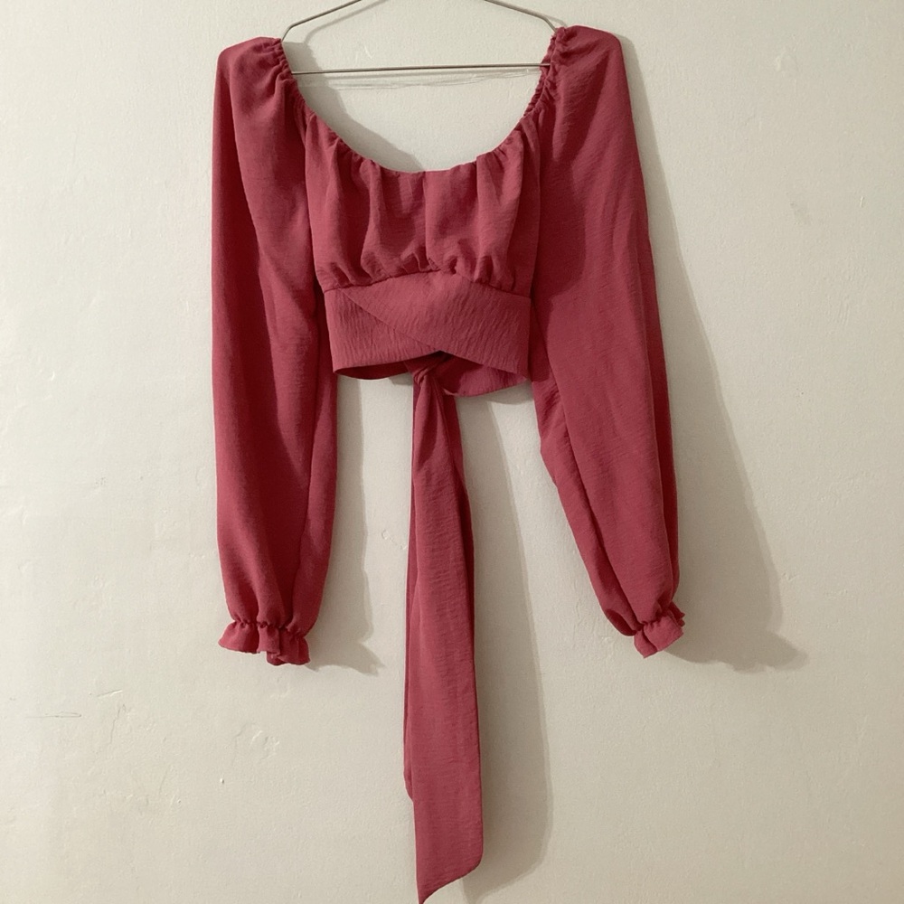 💕Pie in the Sky Chic Women's Rose Tie Blouse